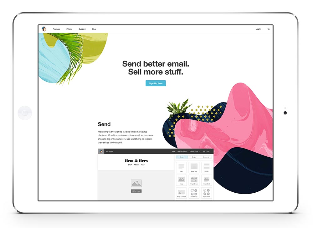 mailchimp-ipad - nyhedsbrev